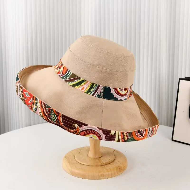 Women's Bucket Hat Spring Summer Hats For Women Ethnic Style Fisherman Cap Large brim Sunshade Foldable Korean Casual Travel New
Women's Bucket Hat Spring Summer Hats For Women Ethnic Style Fisherman Cap Large brim Sunshade Foldable Korean Casual Travel New