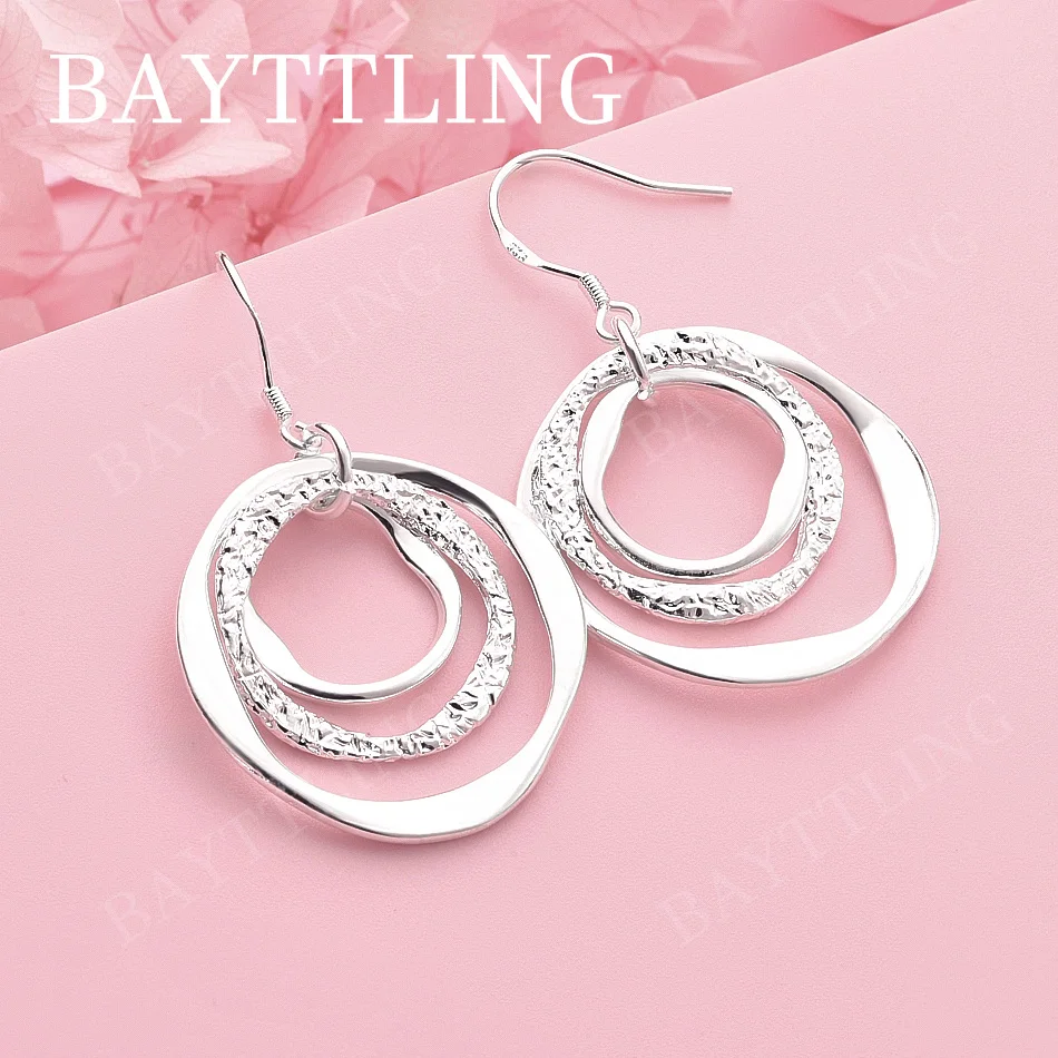 Charm 925 Sterling Silver Exquisite 3 Round Earrings for Women Fashion Wedding Gift Jewelry Accessories
Charm 925 Sterling Silver Exquisite 3 Round Earrings for Women Fashion Wedding Gift Jewelry Accessories