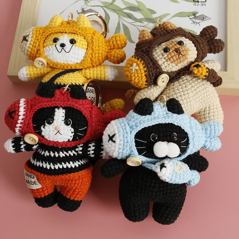 Cute Kitten Keychains Handmaking Knitting Small Cat Crochet Keyrings For Bag Pendant Accessories Knitted Cat Doll Keychain Gifts
Cute Kitten Keychains Handmaking Knitting Small Cat Crochet Keyrings For Bag Pendant Accessories Knitted Cat Doll Keychain Gifts