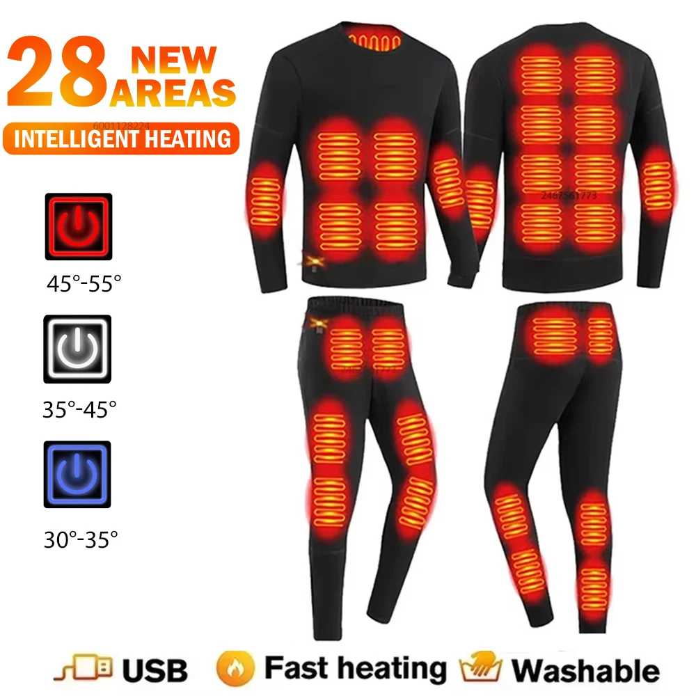 28 Areas Heated Underwear Men Women Winter Self-heating Jackets Ski Heated Underwear Winter Thermal Electric heating underwear
28 Areas Heated Underwear Men Women Winter Self-heating Jackets Ski Heated Underwear Winter Thermal Electric heating underwear
