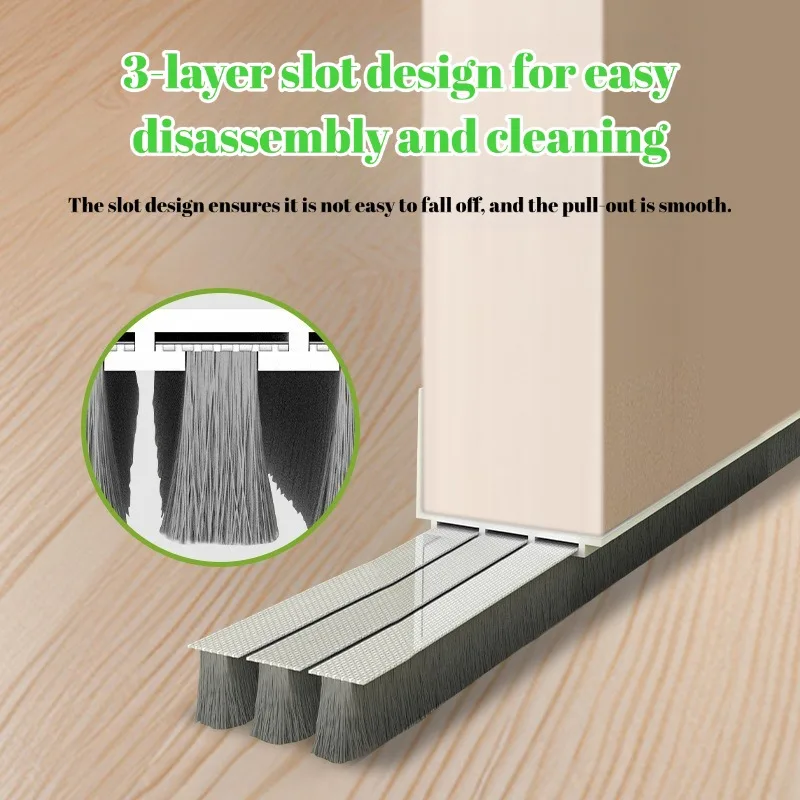 Pvc Door Seal Draft Stopper With 3 Layer Brush Reduce Noise Insect Proof Dust Proof Sound Proof Weather Strip Bottom Gap Cover
Pvc Door Seal Draft Stopper With 3 Layer Brush Reduce Noise Insect Proof Dust Proof Sound Proof Weather Strip Bottom Gap Cover