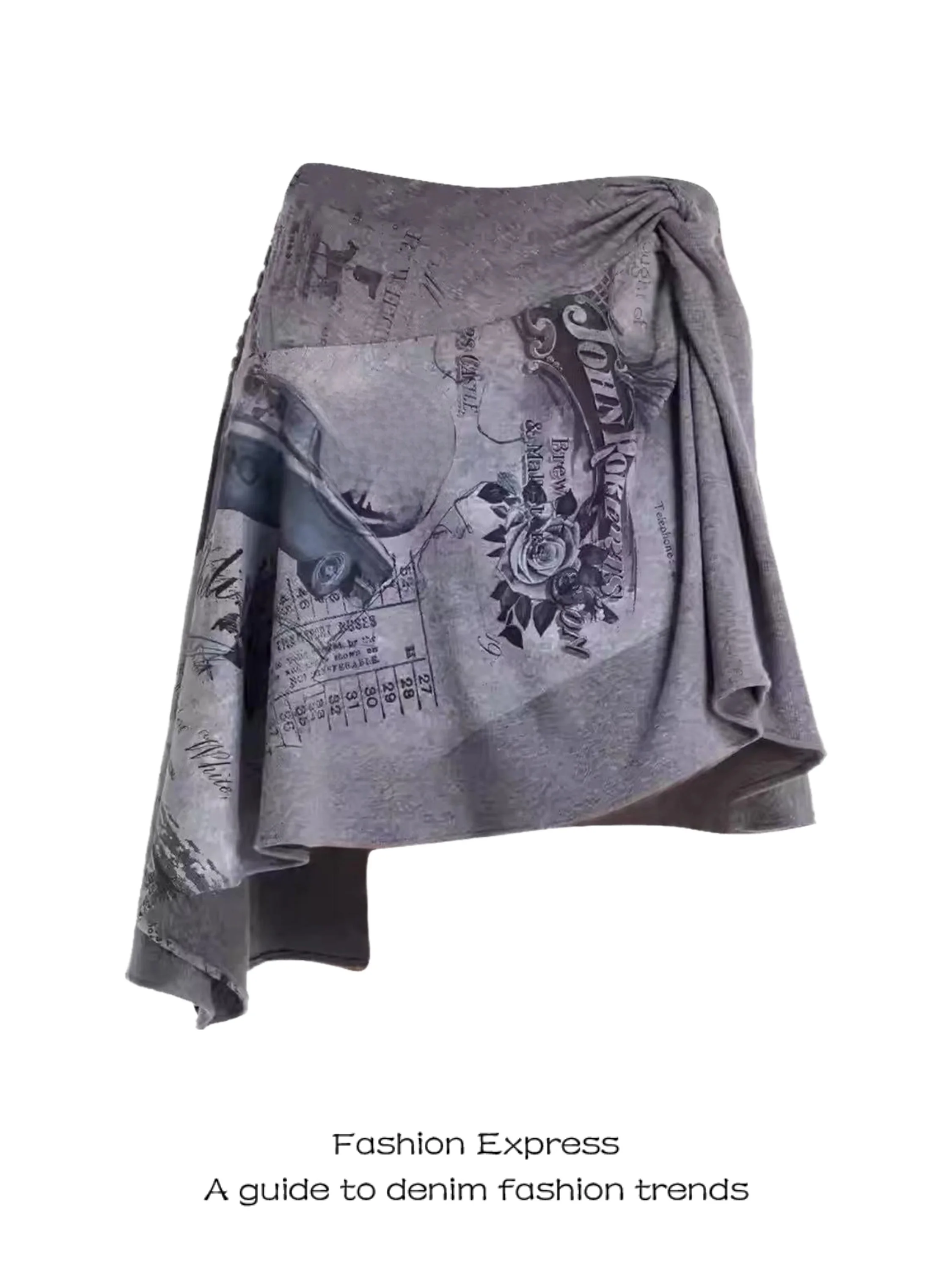 Gray Asymmetrical Knitted Skirt Women's Fashion Spring Summer New Style Commute Print Half-length Vintage Skirt
Gray Asymmetrical Knitted Skirt Women's Fashion Spring Summer New Style Commute Print Half-length Vintage Skirt
