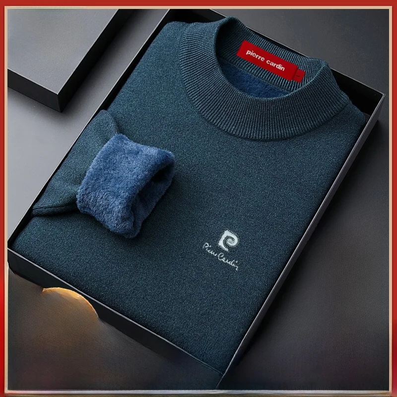 Мужской вязаный шерстяной свитер Pierre Cardin с утолщенным флисом, полувысоким воротником, теплый, зимний, модный, городской стиль, с длинным рукавом, повседневный
Мужской вязаный шерстяной свитер Pierre Cardin с утолщенным флисом, полувысоким воротником, теплый, зимний, модный, городской стиль, с длинным рукавом, повседневный