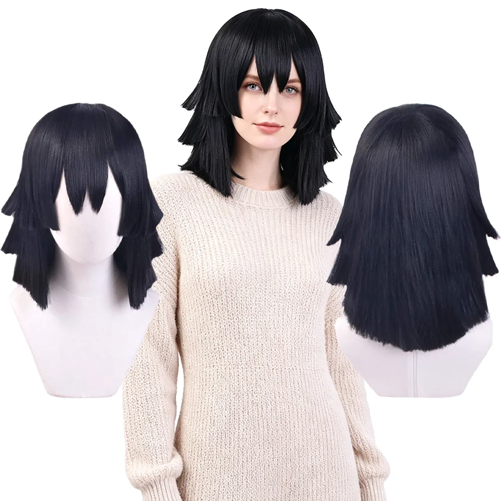 Unisex Iguro Obanai Cosplay Wig Black Irregular Jagged Ends Heat Resistant Synthetic Hair For Halloween Party Costume Events
Unisex Iguro Obanai Cosplay Wig Black Irregular Jagged Ends Heat Resistant Synthetic Hair For Halloween Party Costume Events