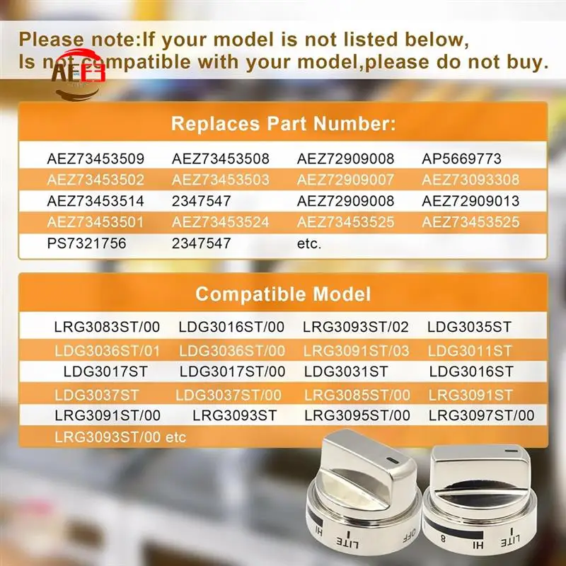 AEE3-AEZ73453509 Oven Range Stove Knob Assembly Replacement For Universal Stove Knobs Replacements AEZ72909008 AP5669773
AEE3-AEZ73453509 Oven Range Stove Knob Assembly Replacement For Universal Stove Knobs Replacements AEZ72909008 AP5669773