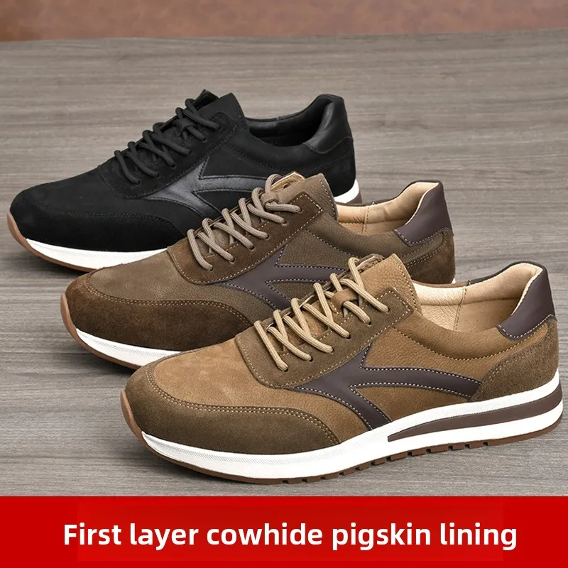 Men's Genuine Leather Sneakers 2026 New Fashion Casual Shoes Breathable Comfortable Pigskin Lining Outdoor Walking Shoes for Men
Men's Genuine Leather Sneakers 2026 New Fashion Casual Shoes Breathable Comfortable Pigskin Lining Outdoor Walking Shoes for Men