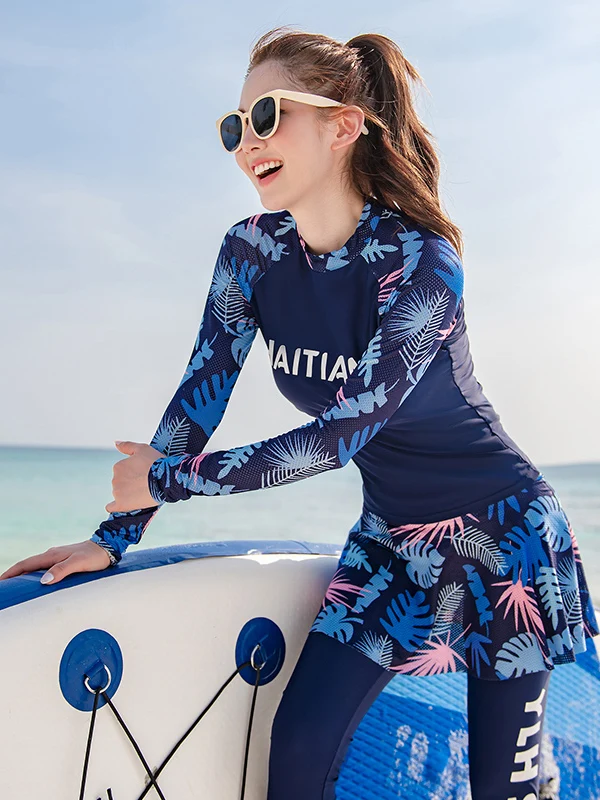 Faionable Spor Long Sve Bikini Set Women's Tee Piece Le Print Slimming Diving Swimsuit by Youlehai Casual Surf Suit
Faionable Spor Long Sve Bikini Set Women's Tee Piece Le Print Slimming Diving Swimsuit by Youlehai Casual Surf Suit