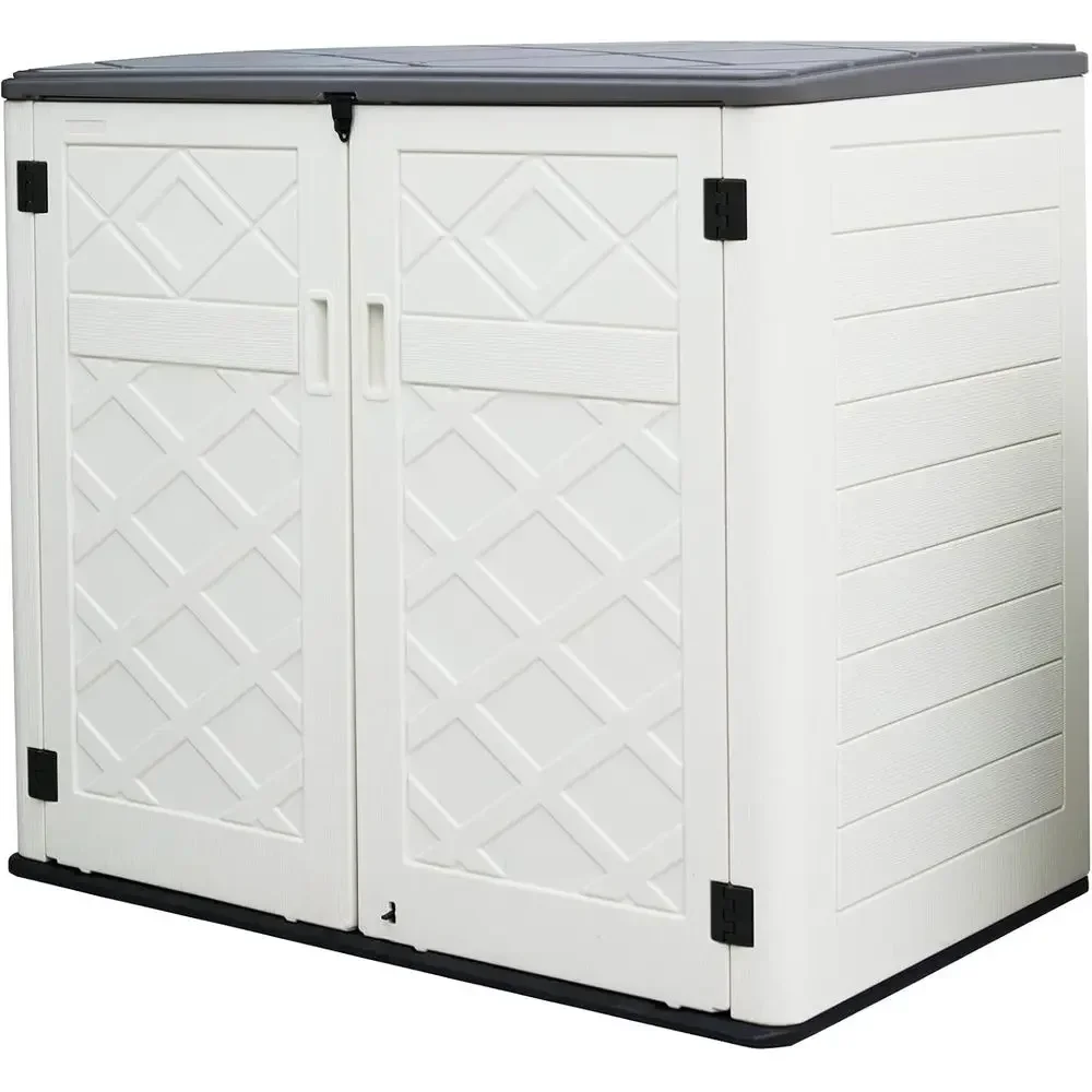 Spacious 38 Cubic Foot Outdoor Storage Shed with Customizable Lockable Shelves - White
Spacious 38 Cubic Foot Outdoor Storage Shed with Customizable Lockable Shelves - White