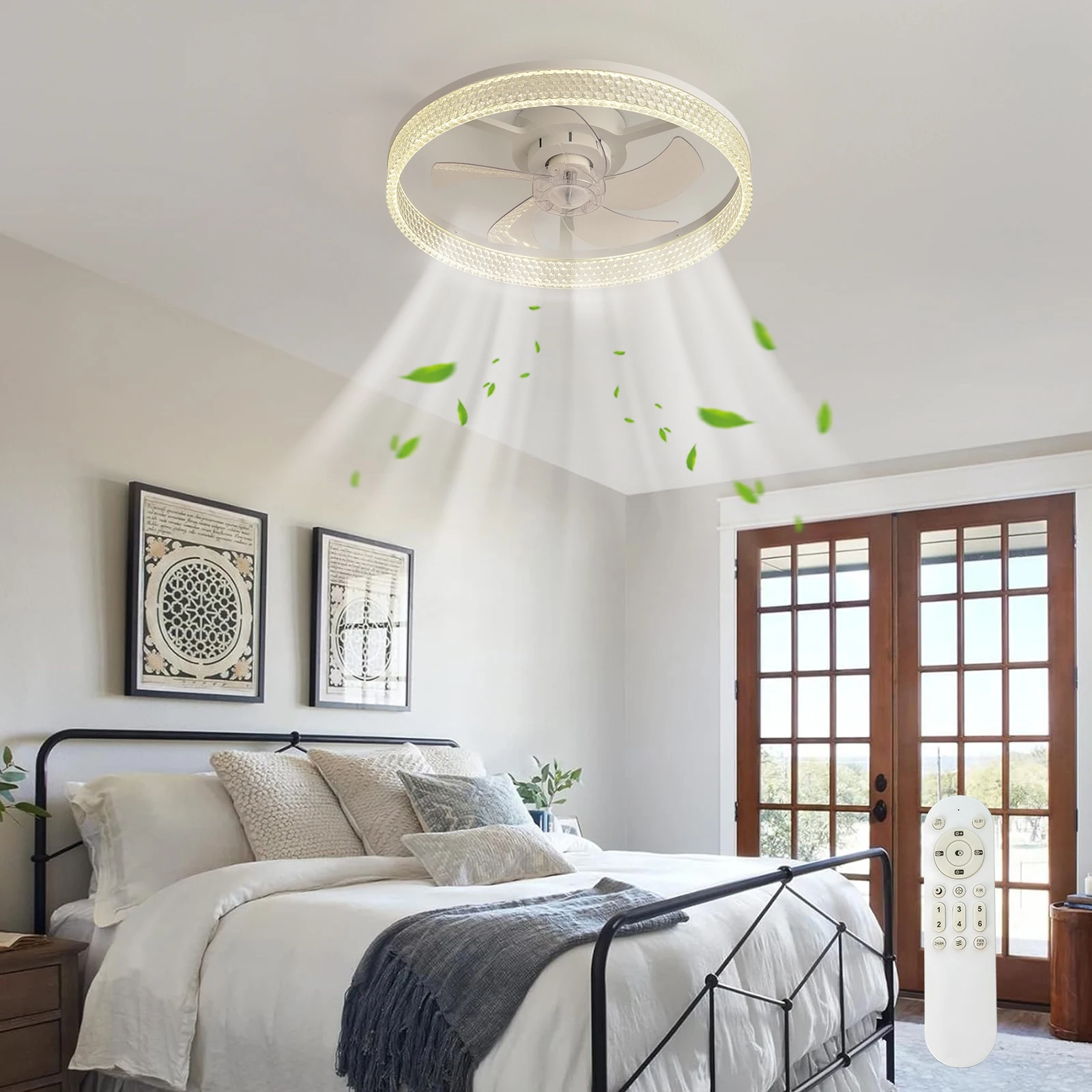 20‘’ Ceiling Fan with Light, Low Profile Fan, 6 Speeds, Dimmable LED, Remote Control, Quiet DC Motor, for Bedroom, Living Room
20‘’ Ceiling Fan with Light, Low Profile Fan, 6 Speeds, Dimmable LED, Remote Control, Quiet DC Motor, for Bedroom, Living Room