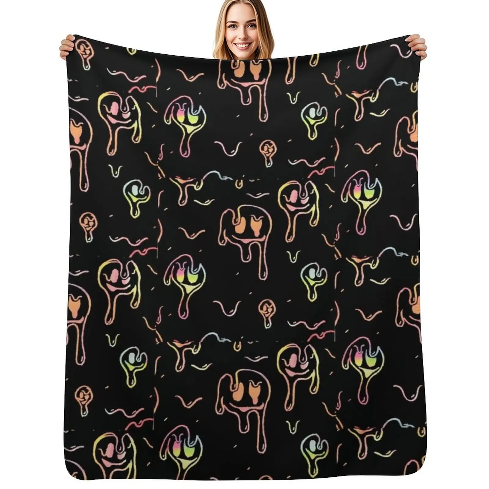 Rainbow Melting Smilies Throw Blanket Lightweight Warm Blanket for Travel Camping
Rainbow Melting Smilies Throw Blanket Lightweight Warm Blanket for Travel Camping