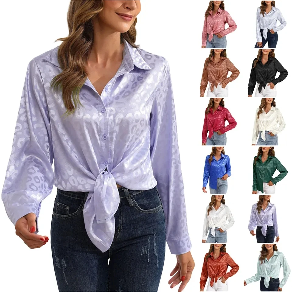 Women's Satin Blouse Long Sleeve Button Down Shirts Soft Elegant Lapel Blouses Ladies Casual Office Work Shirt Tops Camisas
Women's Satin Blouse Long Sleeve Button Down Shirts Soft Elegant Lapel Blouses Ladies Casual Office Work Shirt Tops Camisas