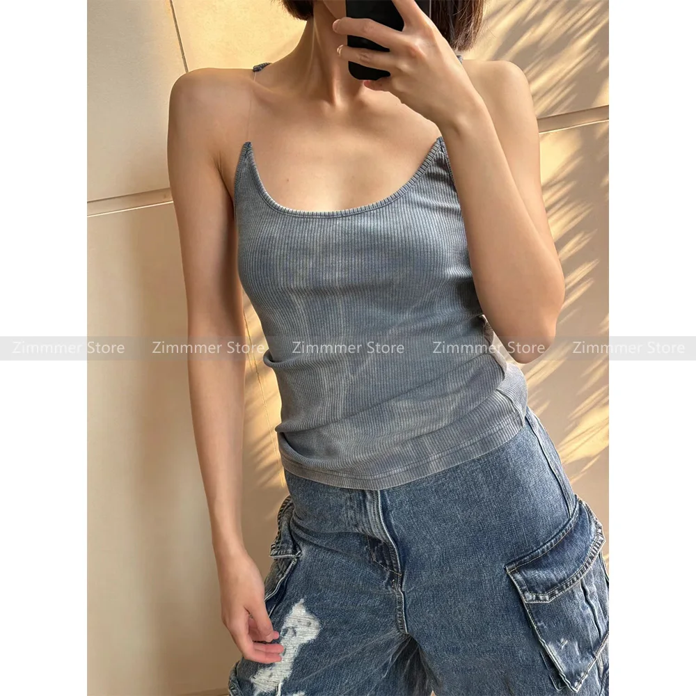 Sexy Slim Invisible Fish Line Vest Women Spice Girls Vintage Niche Washed Denim Transparent Camisole Bottom Shirt Tops
Sexy Slim Invisible Fish Line Vest Women Spice Girls Vintage Niche Washed Denim Transparent Camisole Bottom Shirt Tops