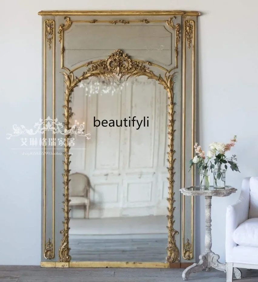 l European solid wood carving flower, floor mirror American retro wedding shop fitting mirror
l European solid wood carving flower, floor mirror American retro wedding shop fitting mirror