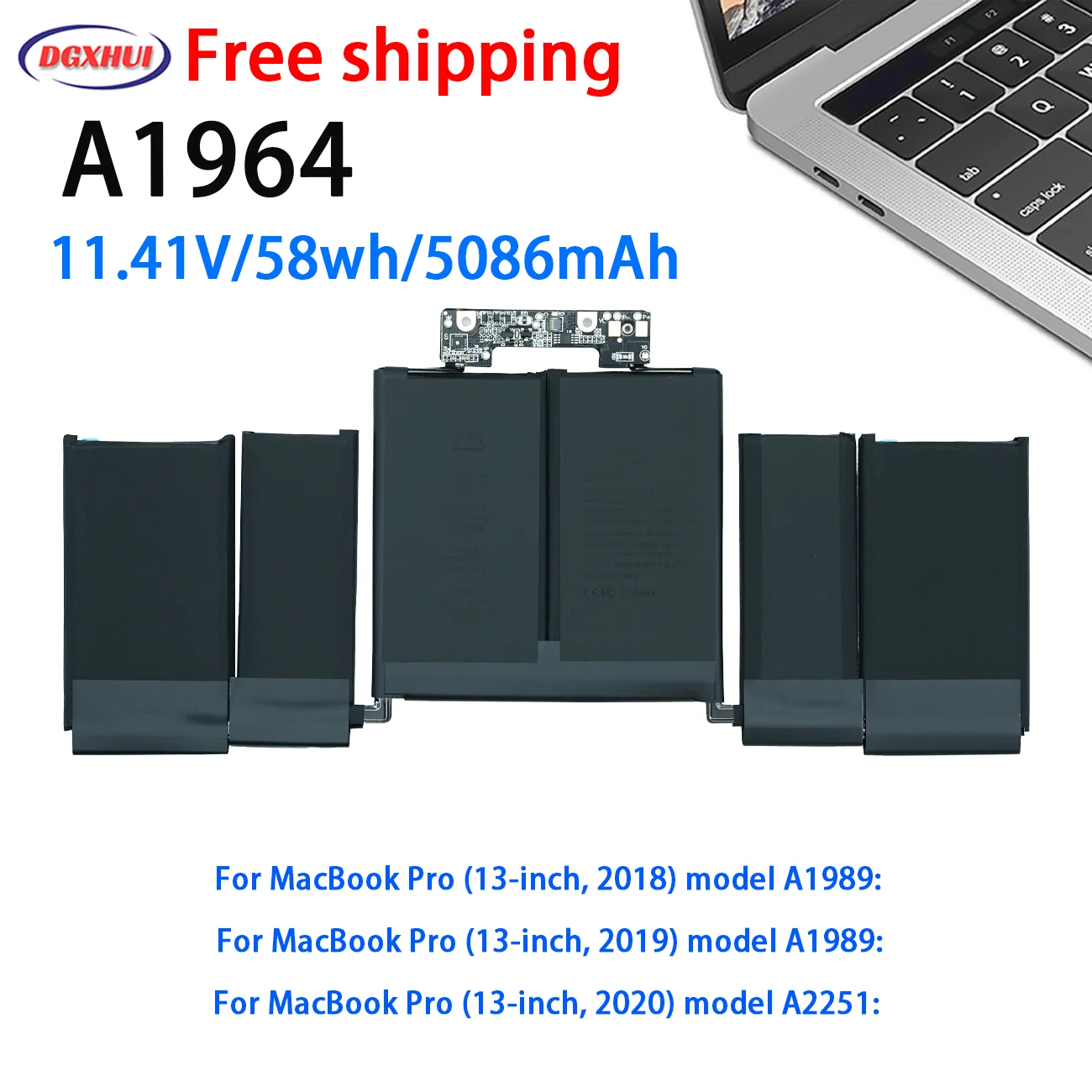 Аккумулятор A1964 58WH для Apple Macbook Pro 2018 13 дюймов (2018/2019) A2251 (2020) EMC3214 A1989 MR9Q2LL/A
Аккумулятор A1964 58WH для Apple Macbook Pro 2018 13 дюймов (2018/2019) A2251 (2020) EMC3214 A1989 MR9Q2LL/A