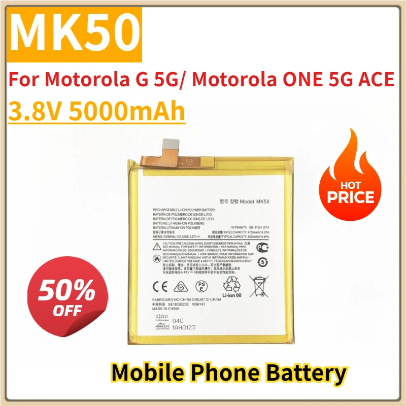 New Replacement Mobile Phone Battery MK50 3.8V 5000mAh For Motorola G 5G/ Motorola ONE 5G ACE
New Replacement Mobile Phone Battery MK50 3.8V 5000mAh For Motorola G 5G/ Motorola ONE 5G ACE