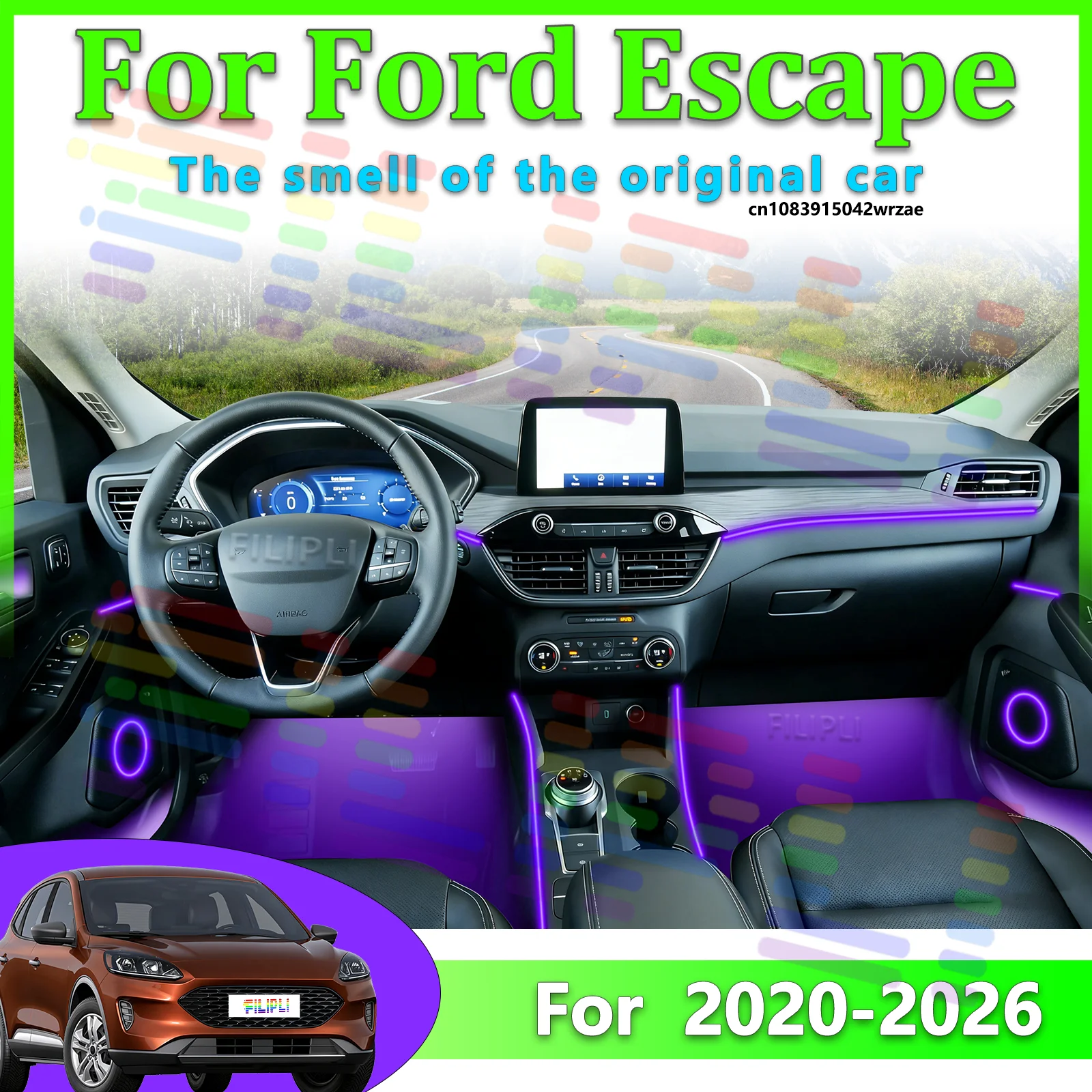 For Ford Escape 2020~2026 Car LED Ambient Lamps Colorful Atmosphere Lights Auto Interior Neon Strip App Control 64 RGB Light
For Ford Escape 2020~2026 Car LED Ambient Lamps Colorful Atmosphere Lights Auto Interior Neon Strip App Control 64 RGB Light