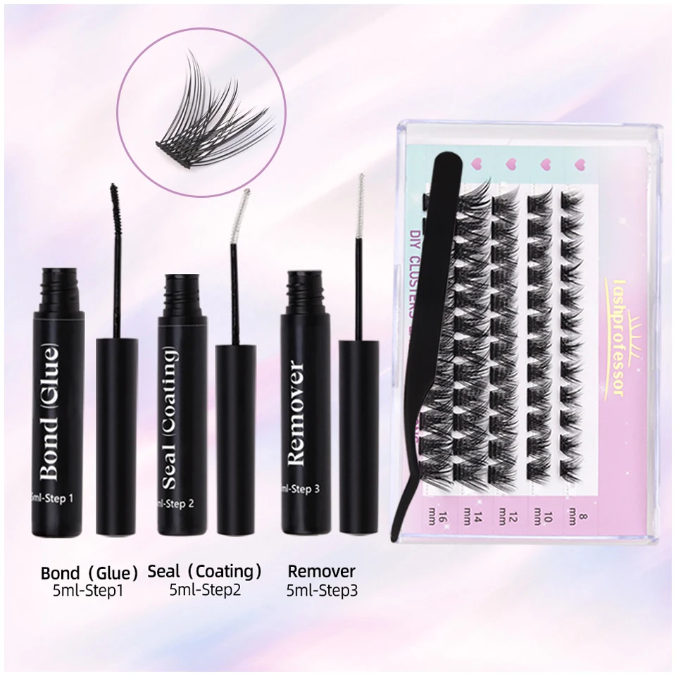 DIY Eyelash Bond/Seal/Remover Kit at Home Segment Lashes Kit Natural Lash Cluster Lash Extensions Kit Lash Glue Makeup Supplies
DIY Eyelash Bond/Seal/Remover Kit at Home Segment Lashes Kit Natural Lash Cluster Lash Extensions Kit Lash Glue Makeup Supplies