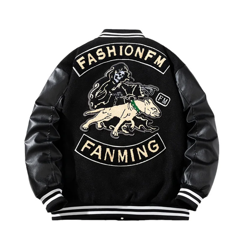 Baseball Jacket Men PU Sleeve Letter Embroidery Bomber Coat Man Vintage Spring Autumn Motorbycle Clothing Y1
Baseball Jacket Men PU Sleeve Letter Embroidery Bomber Coat Man Vintage Spring Autumn Motorbycle Clothing Y1