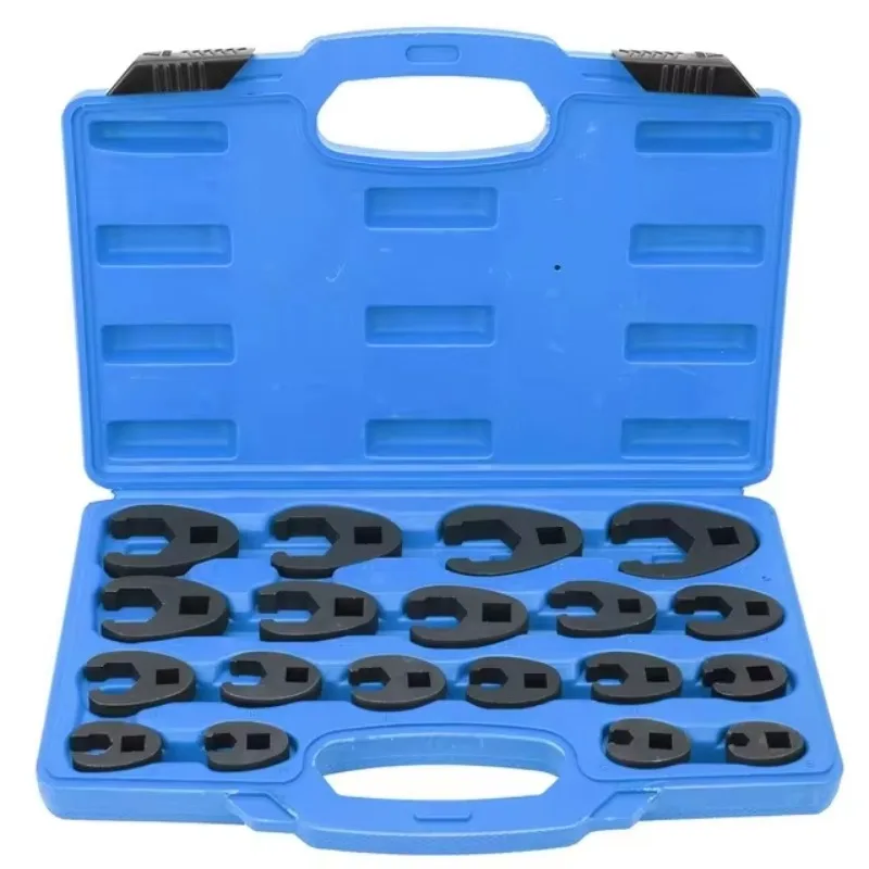 19pcs Drive Crowfoot Metric and Standard Open End Torque Wrench Set Flare Nut Metric 8 to 32 mm Sizes Cr-Mo Steel
19pcs Drive Crowfoot Metric and Standard Open End Torque Wrench Set Flare Nut Metric 8 to 32 mm Sizes Cr-Mo Steel