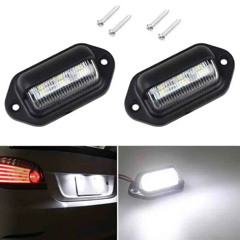 2Pcs Waterproof LED License Plate Light 12V-24V Universal Tail Lamp White Bulbs 6 LED Configuration Traffic Light
2Pcs Waterproof LED License Plate Light 12V-24V Universal Tail Lamp White Bulbs 6 LED Configuration Traffic Light