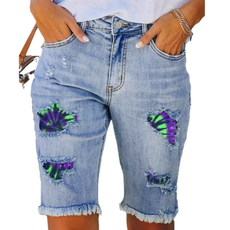 2026 Women's Fashion Ripped Jeans Printed Patchwork Straight Leg Denim Pants Washed Mid Waist Distressed Casual Denim Trousers
2026 Women's Fashion Ripped Jeans Printed Patchwork Straight Leg Denim Pants Washed Mid Waist Distressed Casual Denim Trousers