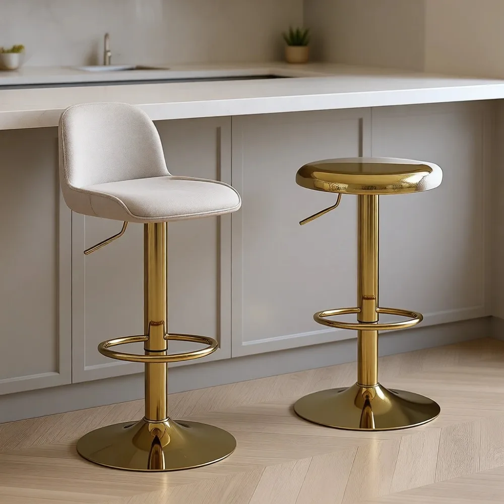 Set of 2 Adjustable Swivel Counter Height Backless Metal Bar Stools for Kitchen Island Pub Gold
Set of 2 Adjustable Swivel Counter Height Backless Metal Bar Stools for Kitchen Island Pub Gold