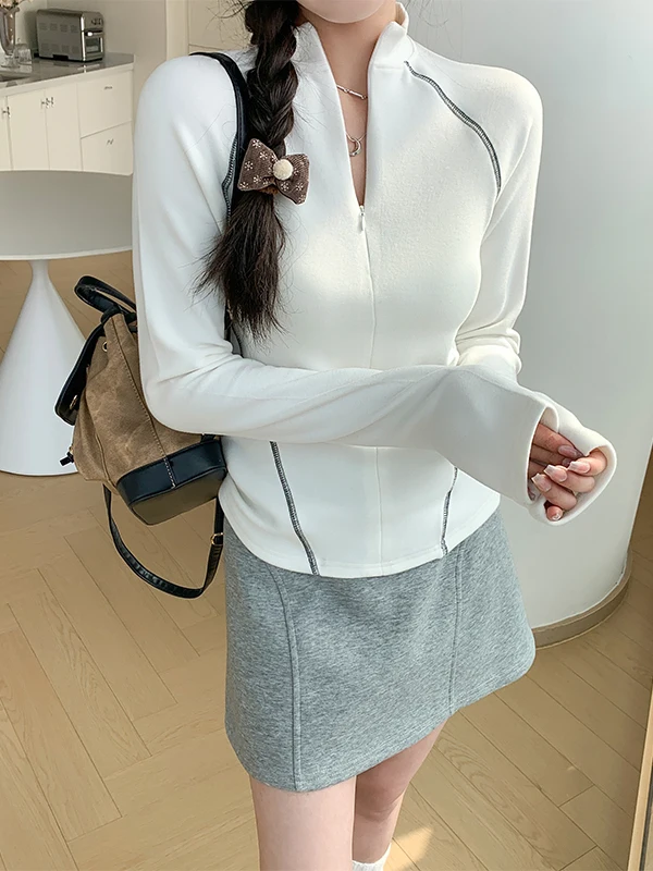 Thiened Long Sve Zipper Ne Теплая немецкая бархатная базовая женская облегающая футболка Spor Sle на осень-зиму
Thiened Long Sve Zipper Ne Теплая немецкая бархатная базовая женская облегающая футболка Spor Sle на осень-зиму