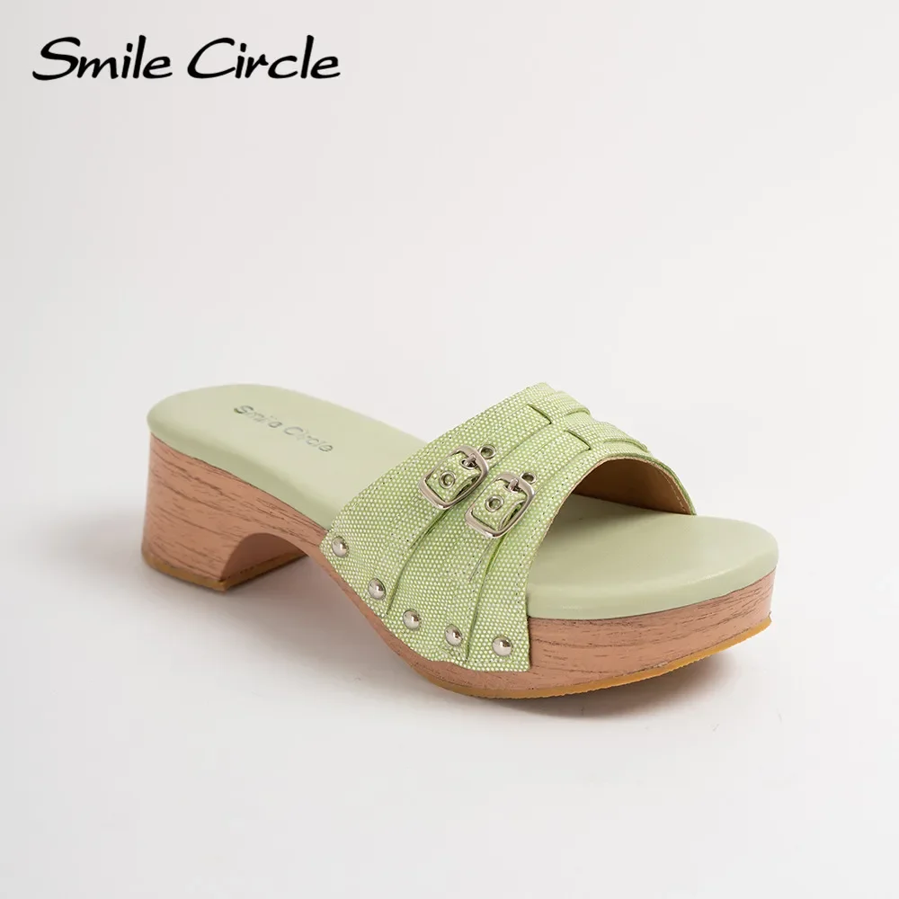Женские модные шлепанцы на платформе Smile Circle с украшением в виде пряжки — удобные повседневные сандалии-мюли
Женские модные шлепанцы на платформе Smile Circle с украшением в виде пряжки — удобные повседневные сандалии-мюли