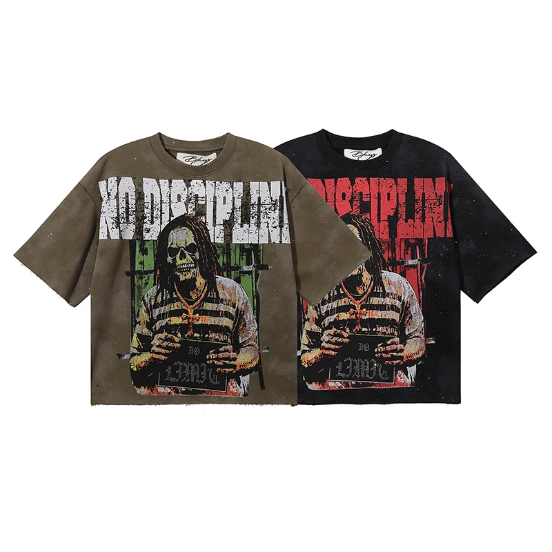 26ss BKYS T-Shirt American Vintage Skeleton Print Hip Hop Rock Streetwear Washed Distressed Terry Cloth Short Sleeve Tee
26ss BKYS T-Shirt American Vintage Skeleton Print Hip Hop Rock Streetwear Washed Distressed Terry Cloth Short Sleeve Tee