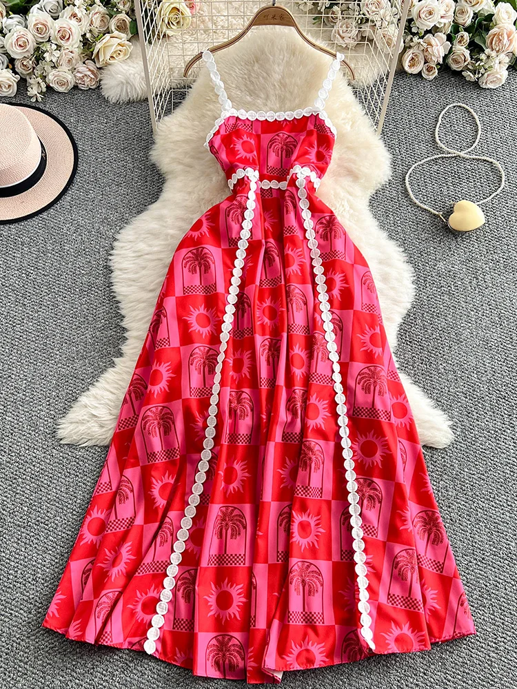 Women‘s Summer Dress Bohemian Vacation Style Fairycore Lace Patchwork Suspende Niche Print Waist Cinching Long Vestidos DS143
Women‘s Summer Dress Bohemian Vacation Style Fairycore Lace Patchwork Suspende Niche Print Waist Cinching Long Vestidos DS143