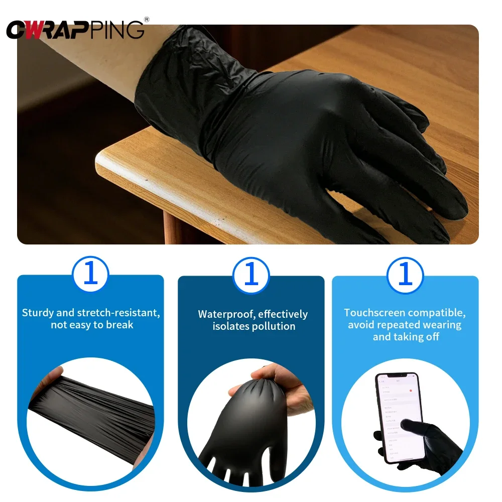 Latex Black Gloves Durable Disposable Waterproof Kitchen Food Processing Motorcycle Car Cleaning Gardening Multipurpose Tools
Latex Black Gloves Durable Disposable Waterproof Kitchen Food Processing Motorcycle Car Cleaning Gardening Multipurpose Tools