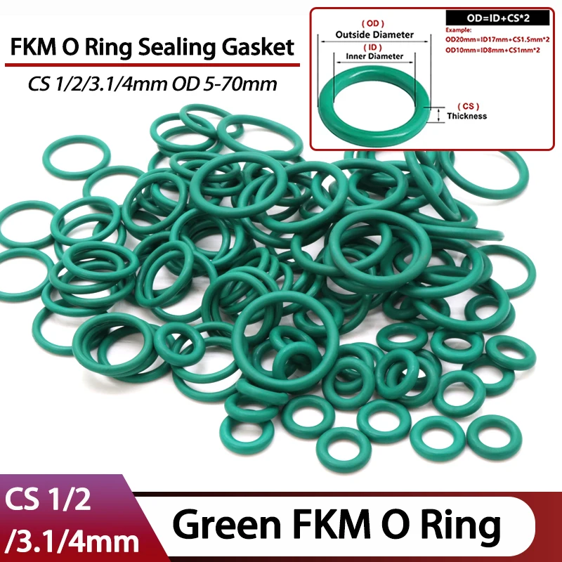 10pcs FKM O Ring Green CS 1/2/3.1/4mm OD 5-70mm Insulated Oil High Temperature Resistance Fluorine Rubber FKM O-Ring Seal Gasket
10pcs FKM O Ring Green CS 1/2/3.1/4mm OD 5-70mm Insulated Oil High Temperature Resistance Fluorine Rubber FKM O-Ring Seal Gasket