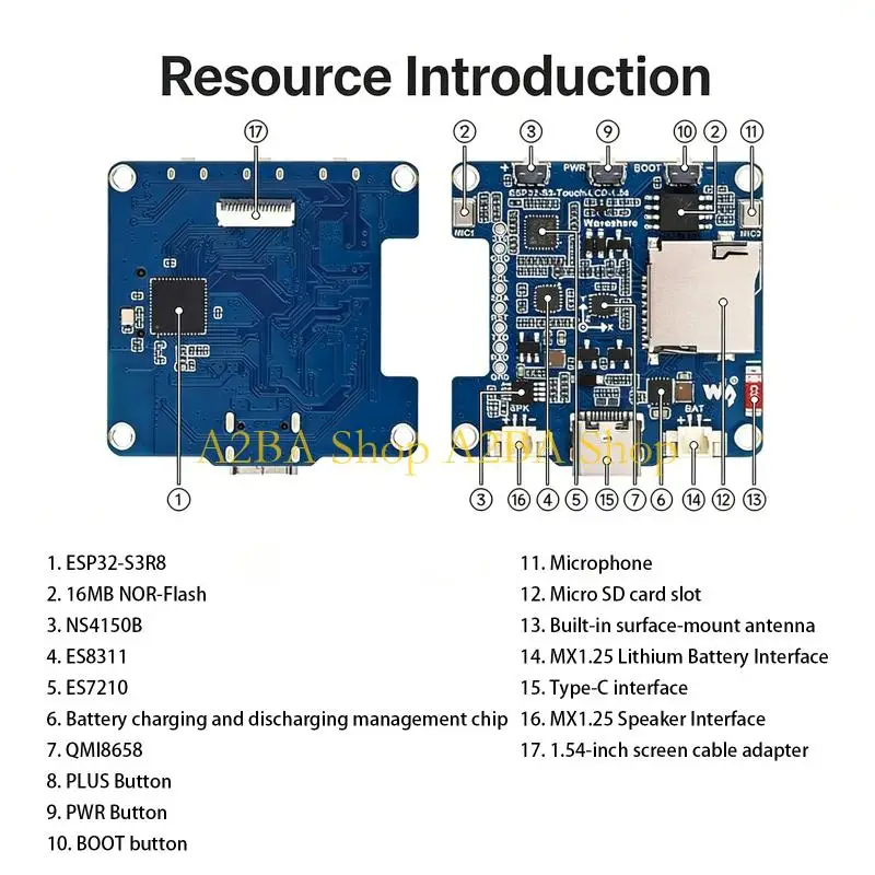 A2BA 1.54inch Capacitive Touchable Screen Development Board Programmable 240x240 Resolution for Xiaozhi AI Voice Chat
A2BA 1.54inch Capacitive Touchable Screen Development Board Programmable 240x240 Resolution for Xiaozhi AI Voice Chat