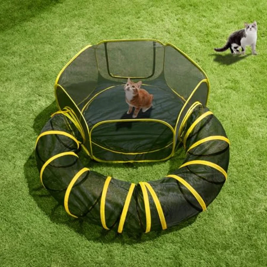 Outdoor Cat Enclosures, Portable Catio w/Cat Tent, Circle Playpen Tunnel, for Kitty and Small Animals, w/Storage Bag Removable
Outdoor Cat Enclosures, Portable Catio w/Cat Tent, Circle Playpen Tunnel, for Kitty and Small Animals, w/Storage Bag Removable