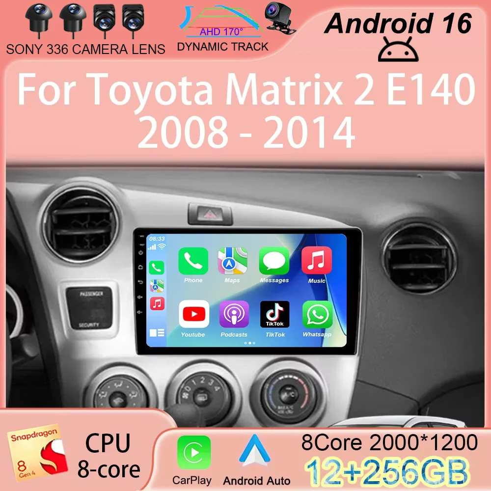 Android 16 Carplay Auto Car Radio For Toyota Matrix 2 E140 2008 2009 2010 2011 2012 2013 2014 Multimedia Player Navigation GPS
Android 16 Carplay Auto Car Radio For Toyota Matrix 2 E140 2008 2009 2010 2011 2012 2013 2014 Multimedia Player Navigation GPS