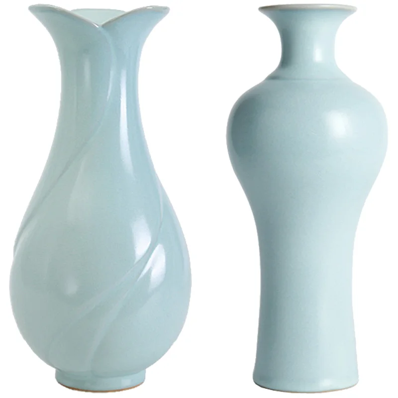 Ceramic vase porcelain celadon blue retro Chinese simple high-end living room flower arrangement decoration ornament
Ceramic vase porcelain celadon blue retro Chinese simple high-end living room flower arrangement decoration ornament