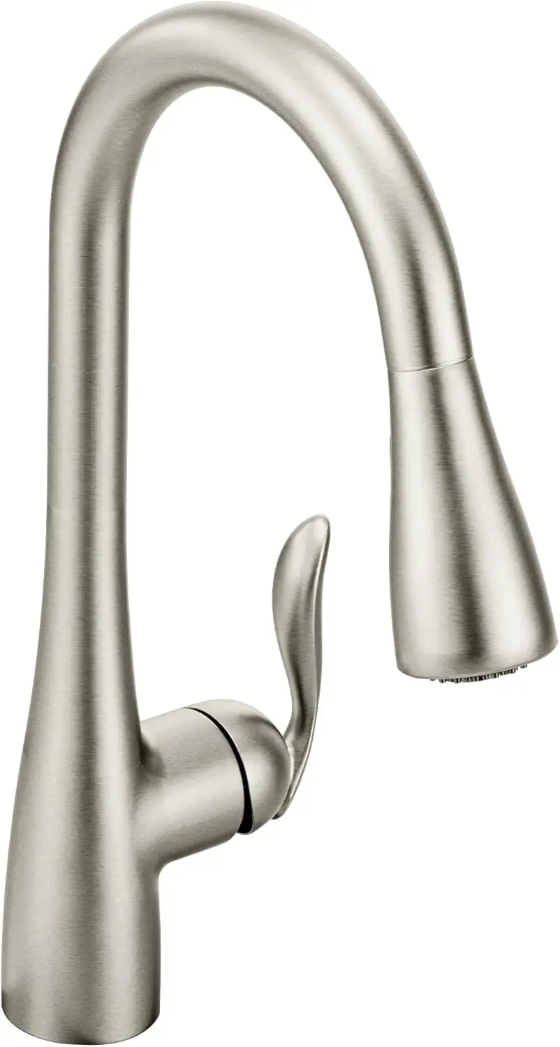 Кухонный смеситель из нержавеющей стали с выдвижным изливом и распылителем, с защитой от пятен, простая установка для раковин
Кухонный смеситель из нержавеющей стали с выдвижным изливом и распылителем, с защитой от пятен, простая установка для раковин