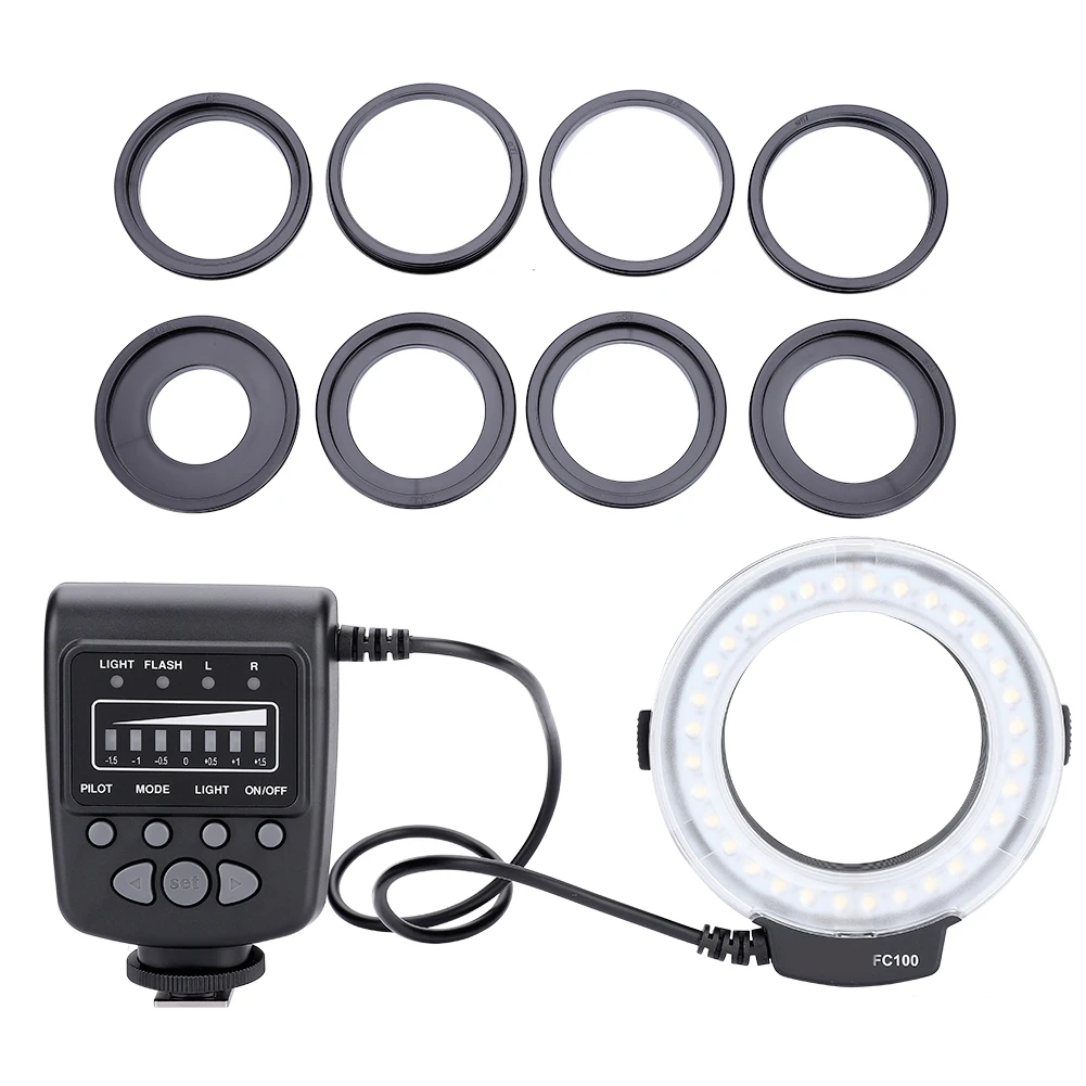 Camera Ring Flash FC-100 Portable Universal LED Ring Flash Video Camera Fill Light Kit Photography Accessor DSLR Flash
Camera Ring Flash FC-100 Portable Universal LED Ring Flash Video Camera Fill Light Kit Photography Accessor DSLR Flash