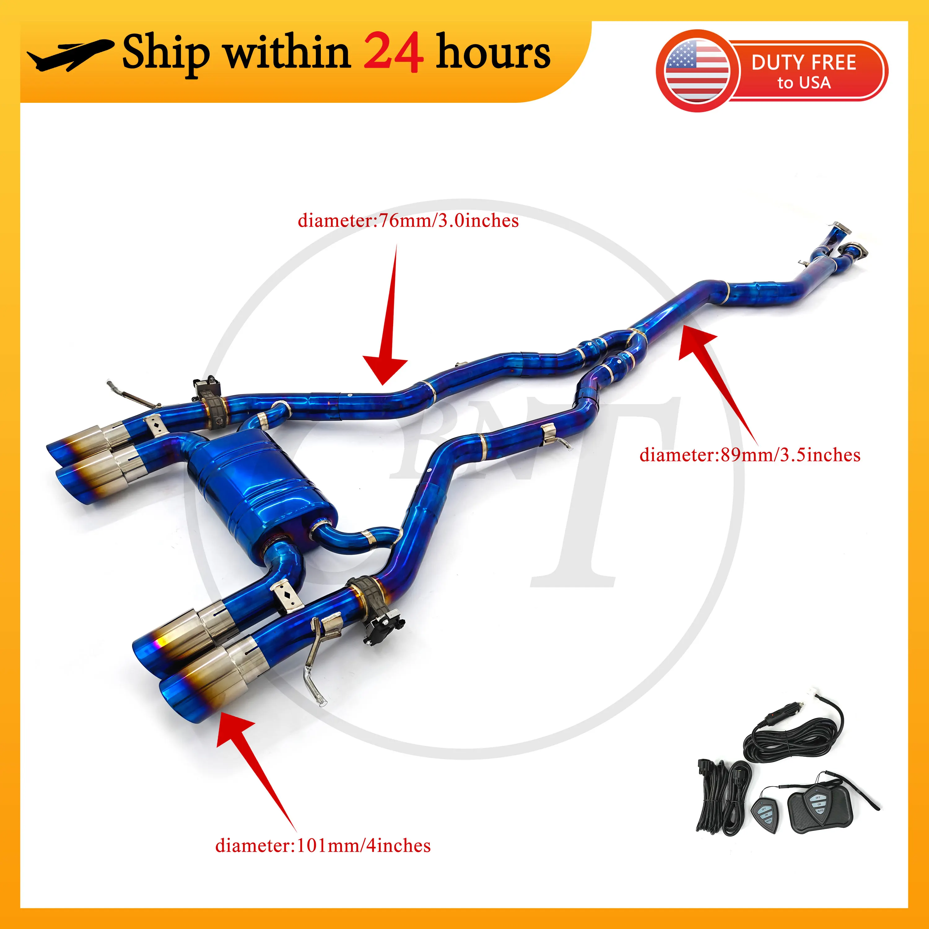 CBNT Single Midpipe Valvetronic Muffler Catback Exhaust for BMW S58 M2 G87 3.0T High Performance TC4 Titanium Exhaust Systems
CBNT Single Midpipe Valvetronic Muffler Catback Exhaust for BMW S58 M2 G87 3.0T High Performance TC4 Titanium Exhaust Systems