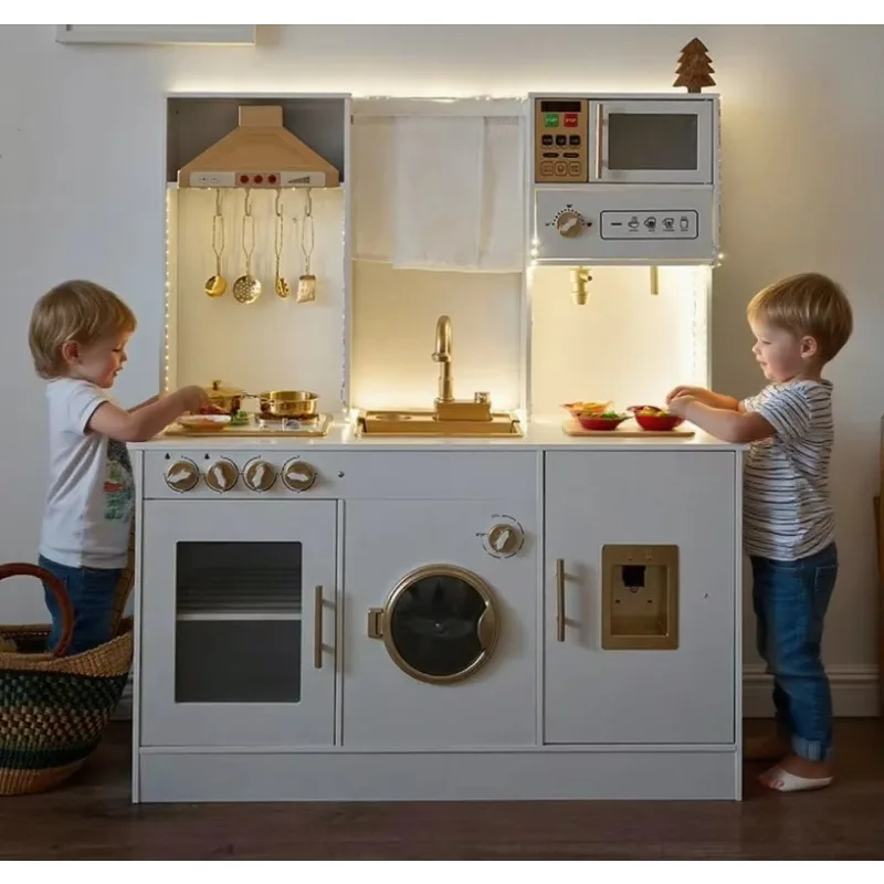 New Arrival Modern Wooden Play Kitchen Food Shining Stove Creative Play Pretend Kitchen Toys for Kids
New Arrival Modern Wooden Play Kitchen Food Shining Stove Creative Play Pretend Kitchen Toys for Kids