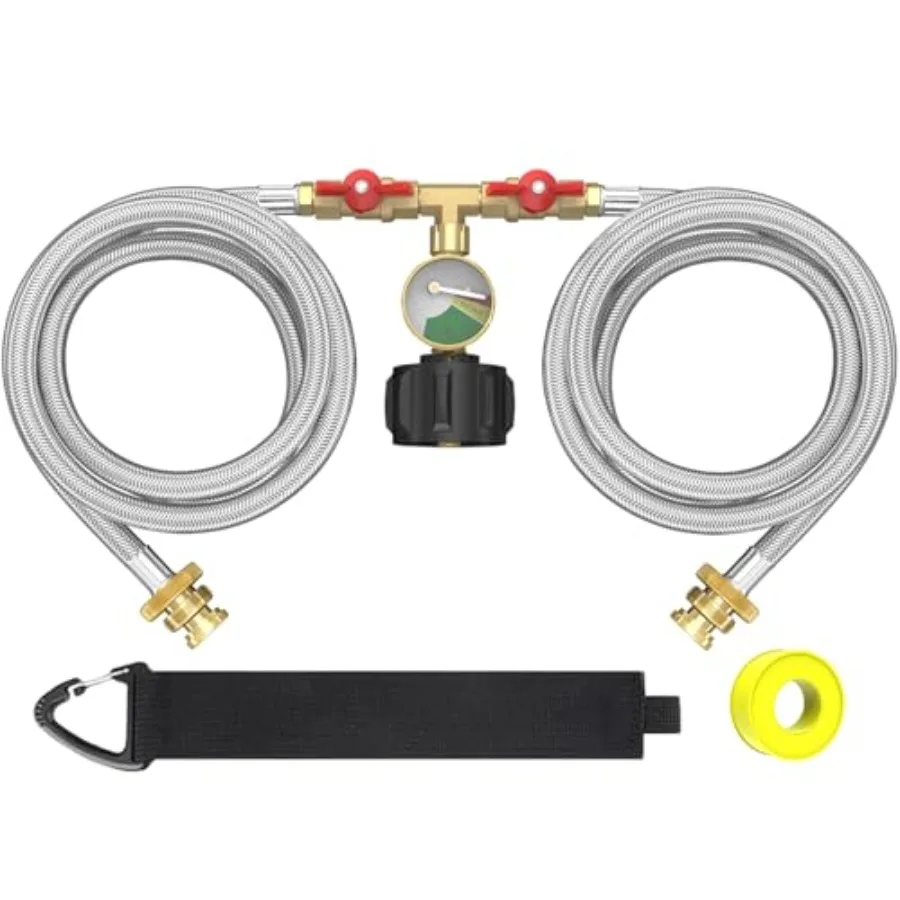 Upgraded 5FT Propane 2 Way Splitter Adapter Hose Stainless Braided Y Splitter Hose 1 lb to 20 lb Converter with Shut Off Valve
Upgraded 5FT Propane 2 Way Splitter Adapter Hose Stainless Braided Y Splitter Hose 1 lb to 20 lb Converter with Shut Off Valve