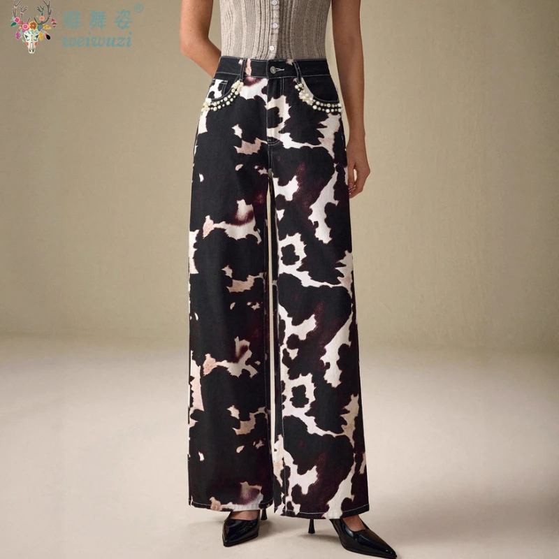 Женские джинсы с винтажным принтом Y2k, мешковатые джинсовые брюки с жемчугом и высокой талией, модная уличная одежда, повседневные широкие джинсы, эстетические
Женские джинсы с винтажным принтом Y2k, мешковатые джинсовые брюки с жемчугом и высокой талией, модная уличная одежда, повседневные широкие джинсы, эстетические