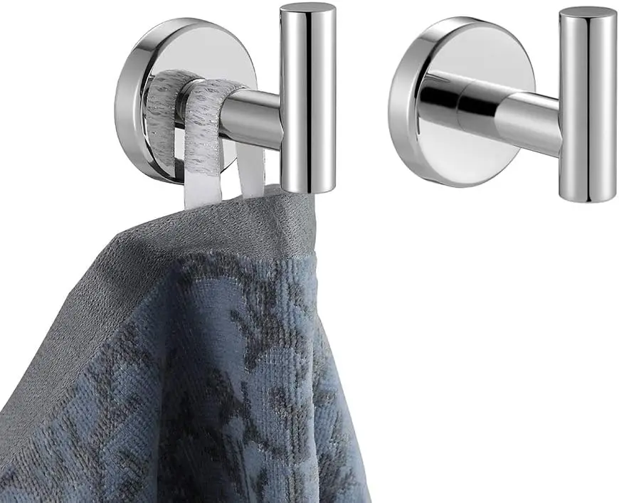 Chrome Bathroom Towel Hook, 304 Stainless Steel Wall Mounted Coat Hooks for Bathroom Kitchen Garage, Pack of 2
Chrome Bathroom Towel Hook, 304 Stainless Steel Wall Mounted Coat Hooks for Bathroom Kitchen Garage, Pack of 2