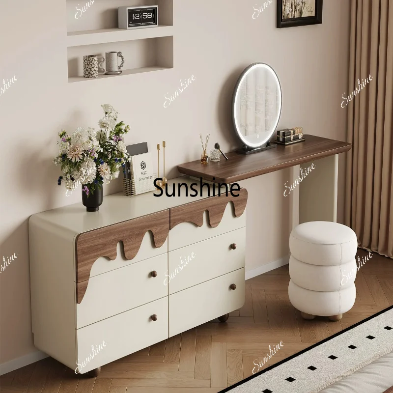 Modern simple French medieval cream style solid wood dresser, bedroom chest integrated, storage
Modern simple French medieval cream style solid wood dresser, bedroom chest integrated, storage