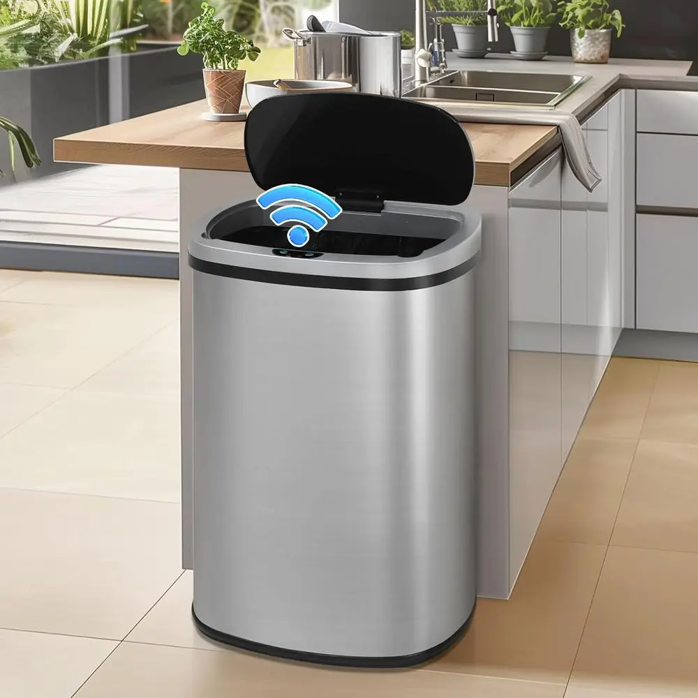Automatic Motion Sensor Trash Can, 13 Gallon Stainless Steel, 50L High-Capacity Kitchen & Bathroom Bin
Automatic Motion Sensor Trash Can, 13 Gallon Stainless Steel, 50L High-Capacity Kitchen & Bathroom Bin