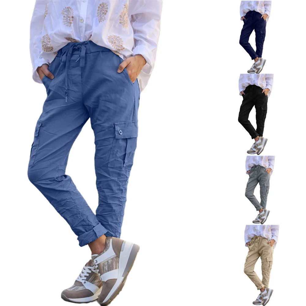 New Casual Women's Multi Pocket Elastic Waist Pants Drawstring Casual Loose Joggers Sweatpants For Women Trousers
New Casual Women's Multi Pocket Elastic Waist Pants Drawstring Casual Loose Joggers Sweatpants For Women Trousers