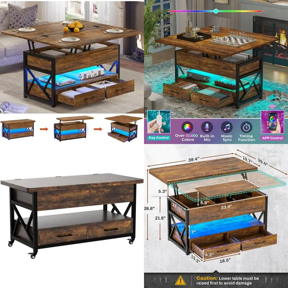 Журнальный столик с подъемным верхом в стиле фермерского дома и местом для хранения, функциональная мебель для гостиной 4-в-1, небольшой журнальный столик с 2 ящиками
Журнальный столик с подъемным верхом в стиле фермерского дома и местом для хранения, функциональная мебель для гостиной 4-в-1, небольшой журнальный столик с 2 ящиками