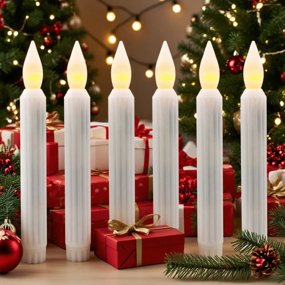 6pcs LED Tapered Candle Lights, Battery Operated Flameless Flickering Candle Lights for Home Decoration Christmas Decor Light
6pcs LED Tapered Candle Lights, Battery Operated Flameless Flickering Candle Lights for Home Decoration Christmas Decor Light