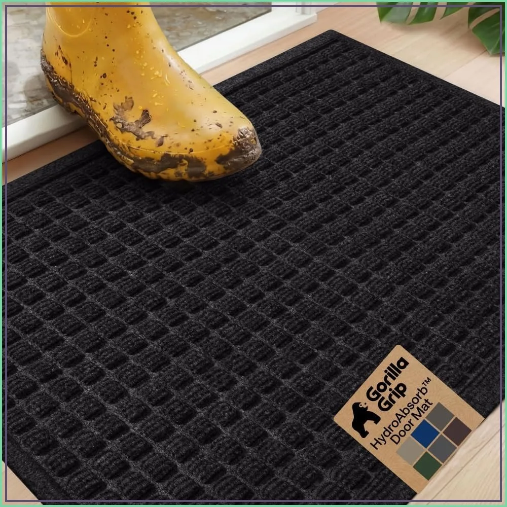 Ultra Absorbent Front Door Mat, Traps Dirt & Moisture, Holds 1.7 Cups Water, Stain & Fade Resistant, 29x17 Black
Ultra Absorbent Front Door Mat, Traps Dirt & Moisture, Holds 1.7 Cups Water, Stain & Fade Resistant, 29x17 Black