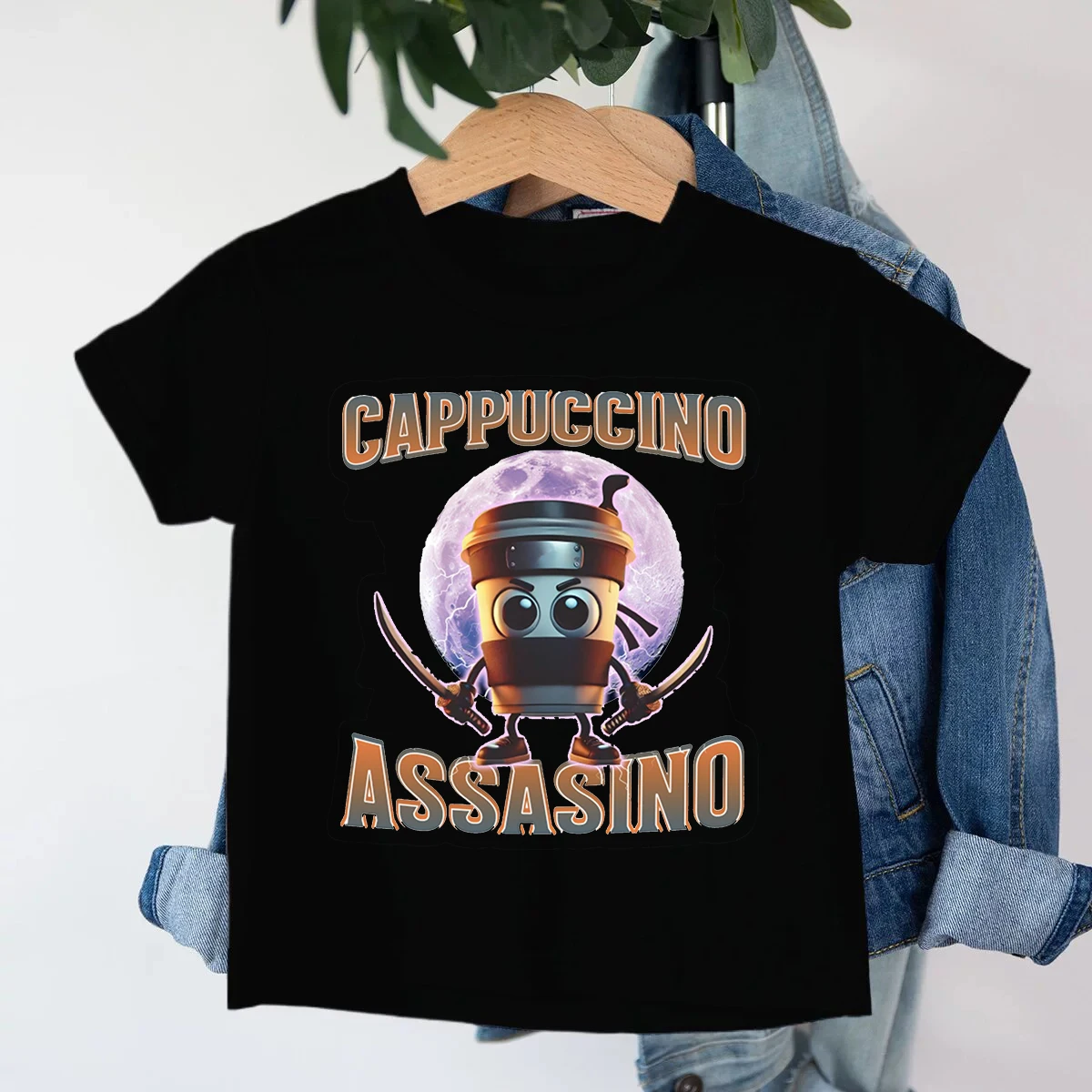 Детская футболка с итальянским мозгом, топы с короткими рукавами Cappuccino Assassino для мальчиков и девочек, забавные футболки с мемами, летняя детская одежда
Детская футболка с итальянским мозгом, топы с короткими рукавами Cappuccino Assassino для мальчиков и девочек, забавные футболки с мемами, летняя детская одежда